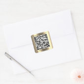 Kundenspezifischer QR-Code Prüfung Me Name Gold Quadratischer Aufkleber (Umschlag)