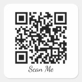 Kundenspezifischer QR-Code Quadratischer Aufkleber (Vorderseite)
