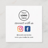 Kundenspezifischer QR Code Retro Social Media Conn Quadratische Visitenkarte (Vorderseite)