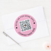 Kundenspezifischer QR-Code Rund Pink Waterproof Bu Runder Aufkleber (Umschlag)