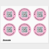 Kundenspezifischer QR-Code Rund Pink Waterproof Bu Runder Aufkleber (Blatt)
