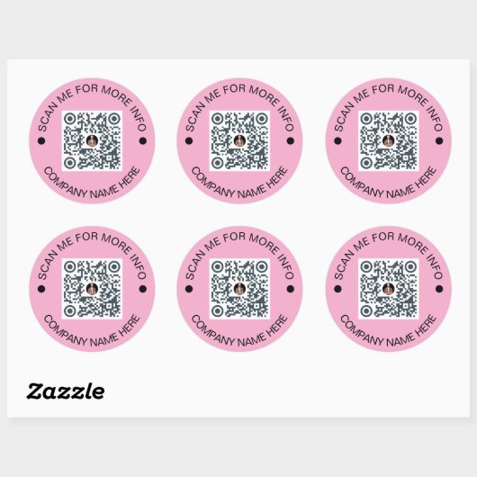 Kundenspezifischer QR-Code Rund Pink Waterproof Bu Runder Aufkleber (Blatt)