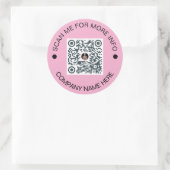 Kundenspezifischer QR-Code Rund Pink Waterproof Bu Runder Aufkleber (Tasche)
