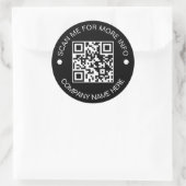 Kundenspezifischer QR-Code Rund schwarzes, wassers Runder Aufkleber (Tasche)