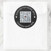 Kundenspezifischer QR-Code Rund schwarzes, wassers Runder Aufkleber (Tasche)
