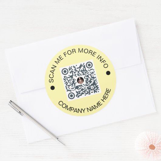 Kundenspezifischer QR-Code Rund Yellow Wedge Busin Runder Aufkleber (Umschlag)