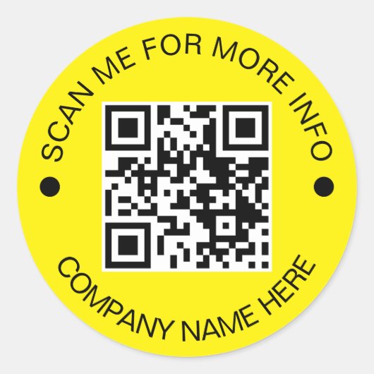 Kundenspezifischer QR-Code Rund Yellow Wedge Busin Runder Aufkleber (Vorderseite)