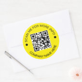 Kundenspezifischer QR-Code Rund Yellow Wedge Busin Runder Aufkleber (Umschlag)