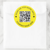 Kundenspezifischer QR-Code Rund Yellow Wedge Busin Runder Aufkleber (Tasche)