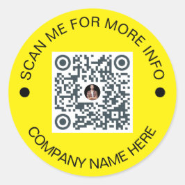 Kundenspezifischer QR-Code Rund Yellow Wedge Busin Runder Aufkleber
