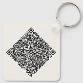 Kundenspezifischer QR-Code und Logo Business rosa  Schlüsselanhänger (Rückseite)