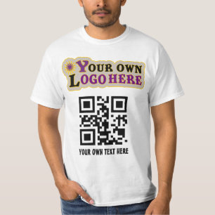 Kundenspezifischer QR-Code und Logo T-Shirt