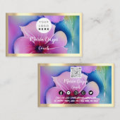 Kundenspezifischer QR-Code Wasserfarbe Gold Sozial Visitenkarte (Vorne/Hinten)