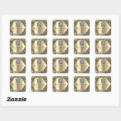Kundenspezifischer QR-Code Werbe-Gold-Glitzer Quadratischer Aufkleber (Blatt)