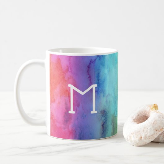 Kundenspezifischer Regenbogen Kaffeetasse (Mit Donut)