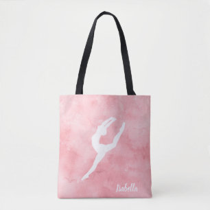 Kundenspezifischer rosa Aquarell-Tanz Tasche