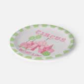 Kundenspezifischer rosa pappteller (Schrägansicht)