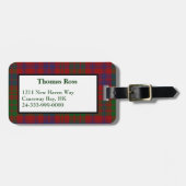 Kundenspezifischer Rosstartan-karierter Gepäckanhänger (Vorderseite horizontal)