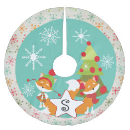 Kundenspezifischer roter polyester weihnachtsbaumdecke