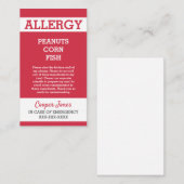 Kundenspezifischer roter telefonnummerkarte (Vorne/Hinten)