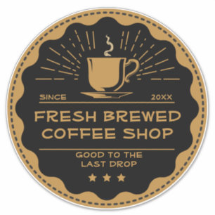 Kundenspezifischer rustikaler Kaffeeshop-Tasse Ges Aufkleber