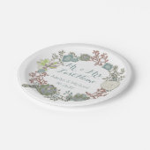 Kundenspezifischer saftiger Hochzeits-Papier-mit Pappteller (Schrägansicht)