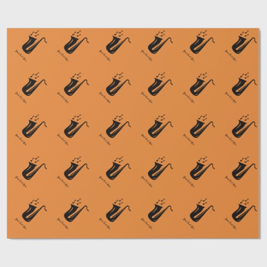 Kundenspezifischer Saxophon Geburtstag oder Geschenkpapier (Flach)