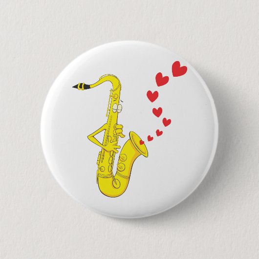 Kundenspezifischer Saxophone-Serenading Liebe Button (Vorderseite)