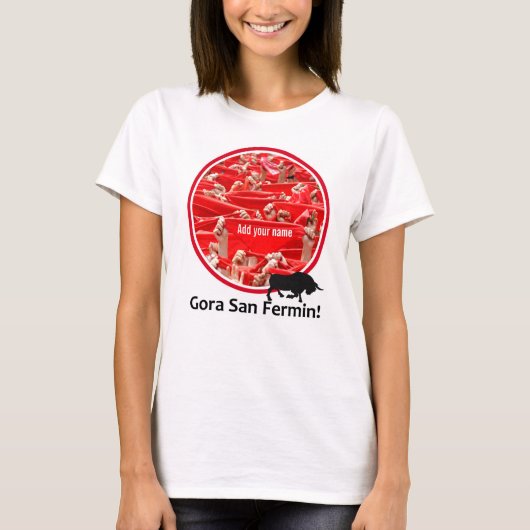 Kundenspezifischer Schal, San Fermin Encierro, T-Shirt (Vorderseite)