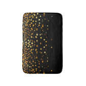 Kundenspezifischer schwarzer GoldGlitzerConfetti Badematte (Vorderseite Vertikal)