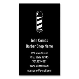 Kundenspezifischer Schwarzweiss-Friseursalon Pole Magnetische Visitenkarte