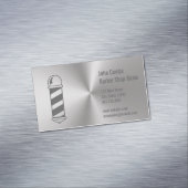 Kundenspezifischer silberner Metallblick-Friseur Magnetische Visitenkarte (Beispiel)