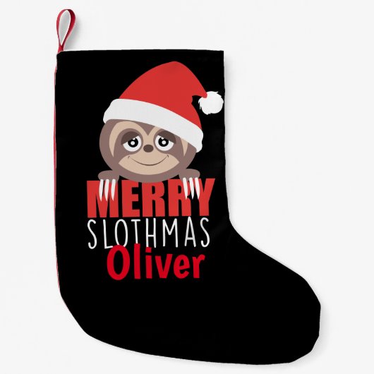 Kundenspezifischer Sloth Slothmas Kleiner Weihnachtsstrumpf (Vorderseite)