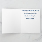 Kundenspezifischer Softball TRAINER Dankeskarte (Innenseite)