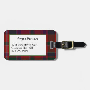 Kundenspezifischer Stewart-Familietartan-karierter Gepäckanhänger