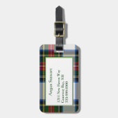 Kundenspezifischer Stewart-Kleidertartan-karierter Gepäckanhänger (Vorderseite vertikal)