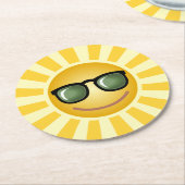 Kundenspezifischer Sun Runder Pappuntersetzer (Angewinkelt)