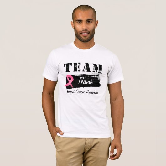 Kundenspezifischer Team-Name - Brustkrebs T-Shirt (Vorne ganz)