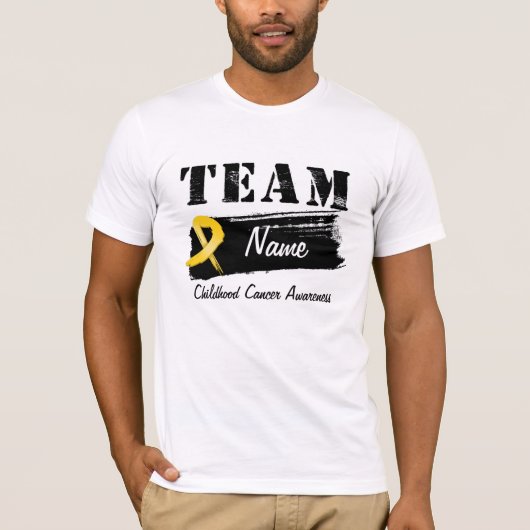 Kundenspezifischer Team-Name - Kindheits-Krebs T-Shirt (Vorderseite)