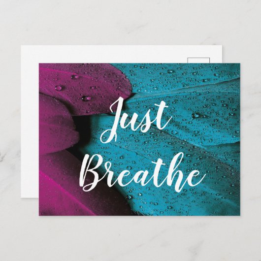 Kundenspezifischer Text atmen gerade dunkle rosa Postkarte (Vorne/Hinten)