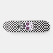 Kundenspezifischer Text-Checkered lila Skateboard (Horizontal)