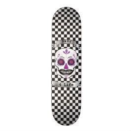 Kundenspezifischer Text-Checkered lila Skateboard