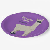 Kundenspezifischer Text des coolen Lamas u. Pappteller (Schrägansicht)