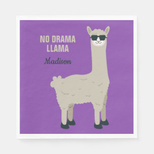 Kundenspezifischer Text des coolen Lamas u. Serviette