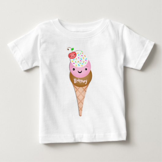 Kundenspezifischer Text-Eiscreme-Kegel-Baby-T - Baby T-shirt (Vorderseite)