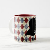 Kundenspezifischer Text-englische Zweifarbige Tasse (Vorderseite Links)