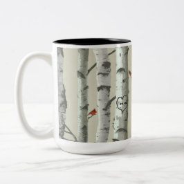 Kundenspezifischer Text geschnitzte Herzen auf Zweifarbige Tasse