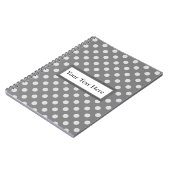 Kundenspezifischer Text-graues u. weißes Notizblock (Linke Seite)