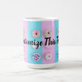 Kundenspezifischer Text-Krapfen-Liebhaber-bunte Kaffeetasse (Mittel)
