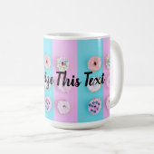 Kundenspezifischer Text-Krapfen-Liebhaber-bunte Kaffeetasse (VorderseiteRechts)